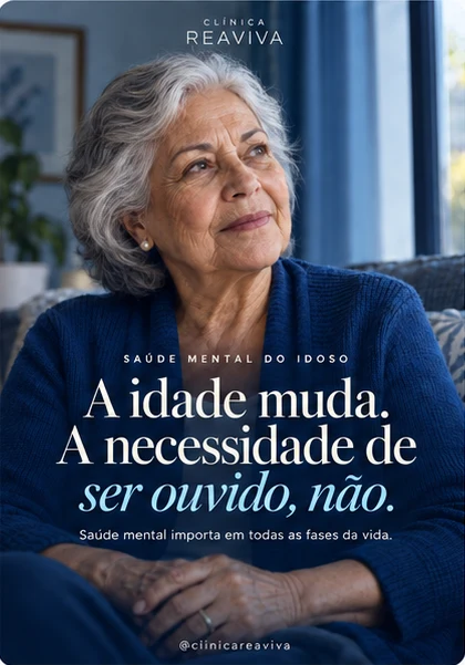 Post da Clínica Reaviva sobre saúde mental do idoso
